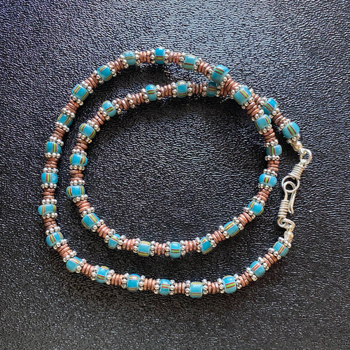 African Trade Bead Necklace 19 inches