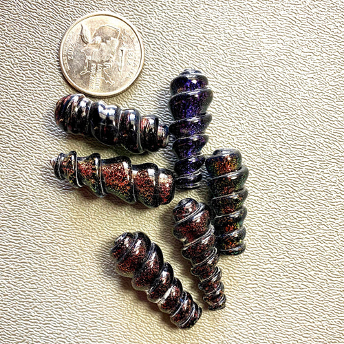 Dichroic Clear Cased Big Beads