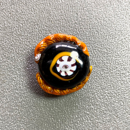 Lamp work Eye Bead Inspired by Sage.