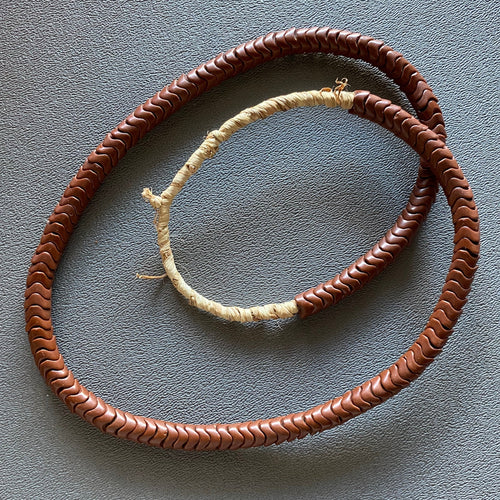 Brown Vintage Glass Snake Beads  9mm Perfect Strand! Early 1900s
