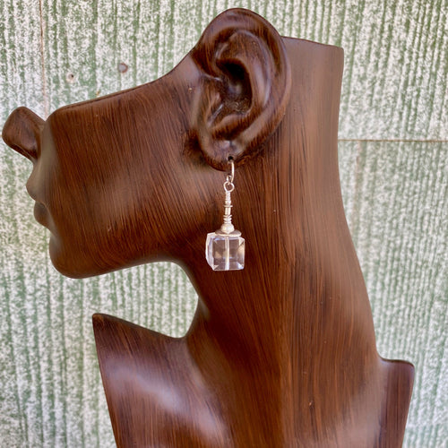 Swarovski Crystal Earrings Rare 14mm Clear Cubes