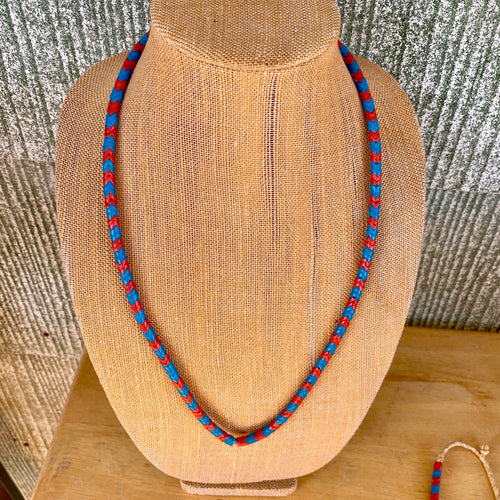 Snake Beads Coral And Turquoise 7mm 26 inches