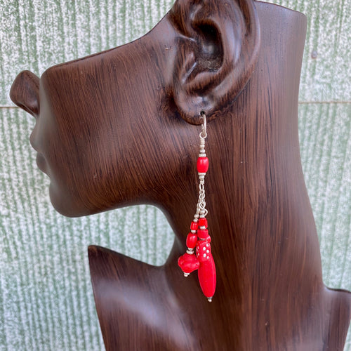 Red African Trade Earrings My personal Collection