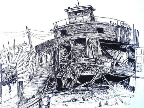 Signed San Rafael Ferry Sausalito Waterfront Series2 Print by KateD-W