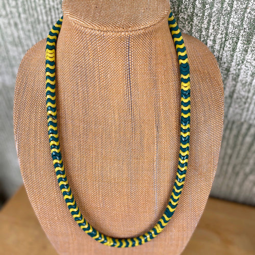 Vintage Glass Snake Beads 9mm 26ins Early 1900s Rare colors