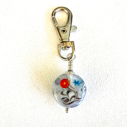 Lamp work Glass Angel Bead Clip
