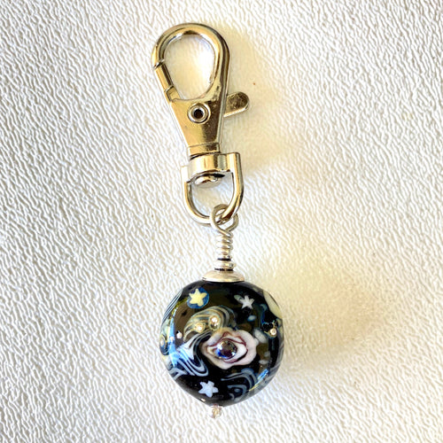Lamp Work Bead Clip Shining Eye Signed