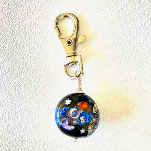 Lamp Work Eye Bead Clip, Sun, Stars,, Shell and Signed