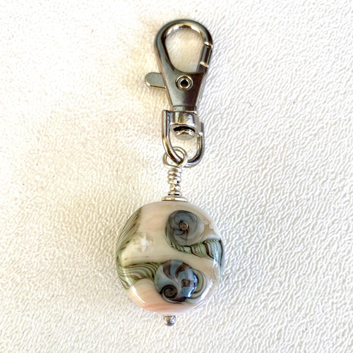 Lamp Work Bead Clip Soft Tones