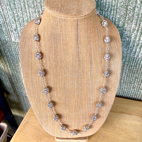 Swarovski Rare Crystal Rhinestone Necklace W/SS