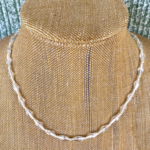 Swarovski Hand Knotted Clear Crystal Necklace 17 inches.