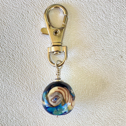 Lamp work Eye Bead Clip Small.