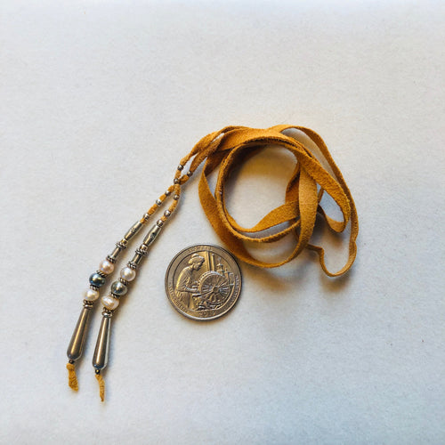 Pearl and STerling Silver Washable Hair Tie 26 ins