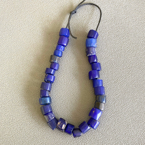 Russian Blue Historic Glass Beads #1