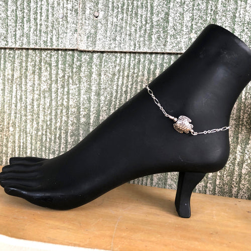 Anklet Fancy Sterling Silver Chain With Lead Safe Pewter Turtle