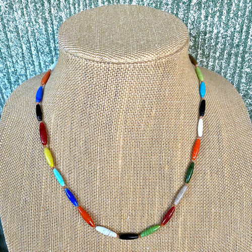 Necklace Rare Vintage Slim Lamp Work 18 ins
