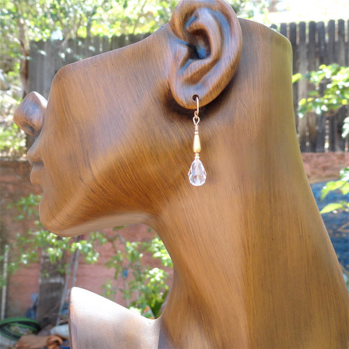 Wedding Earrings Swarovski Victorian Style Drops in 14 kt Gold Fill