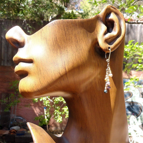 Earrings Gold Fill with Swarovsky Pearls in Five Colors