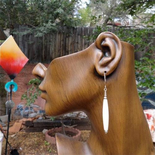 Earrings Pipe Bone and Sterling Silver made in the USA