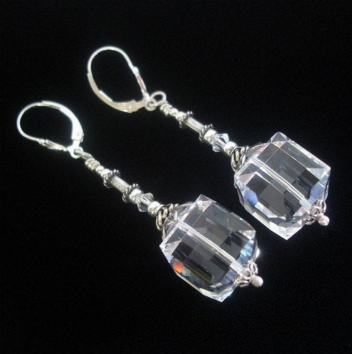 Swarovsky Cube Crystal Earrings by Kate D-W