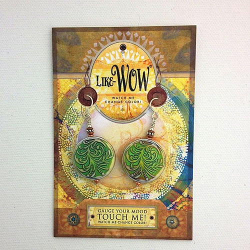 Color Changing Fern Motif Earrings Like Wow Collection or Mood Swings.