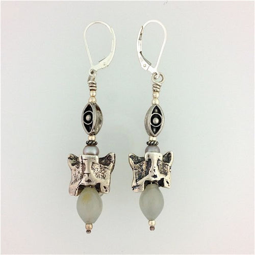 Sterling Silver Snake Vertebrae Earrings from Kate D-W Personal Collection