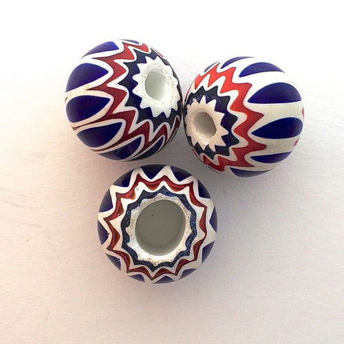 Chevron 6 Layer Beads Vintage Murano for Kumihimo Perhaps