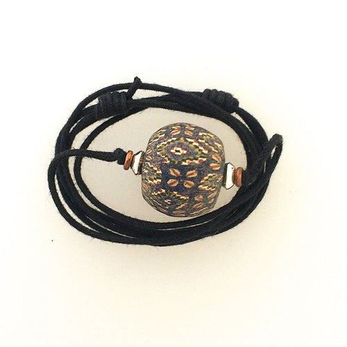 Lamp Work Glass Focal Bead Known as a Viking Bead c Extraordinary Cane Work