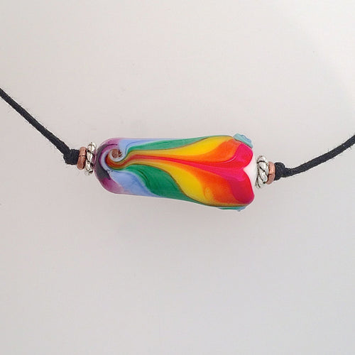 Rainbow Lamp Work Necklace No.3