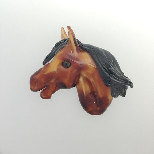 Horse Head Bead Signed and Dated by Kathy Johnson from Kate Drew-Wilkinson Personal Collection